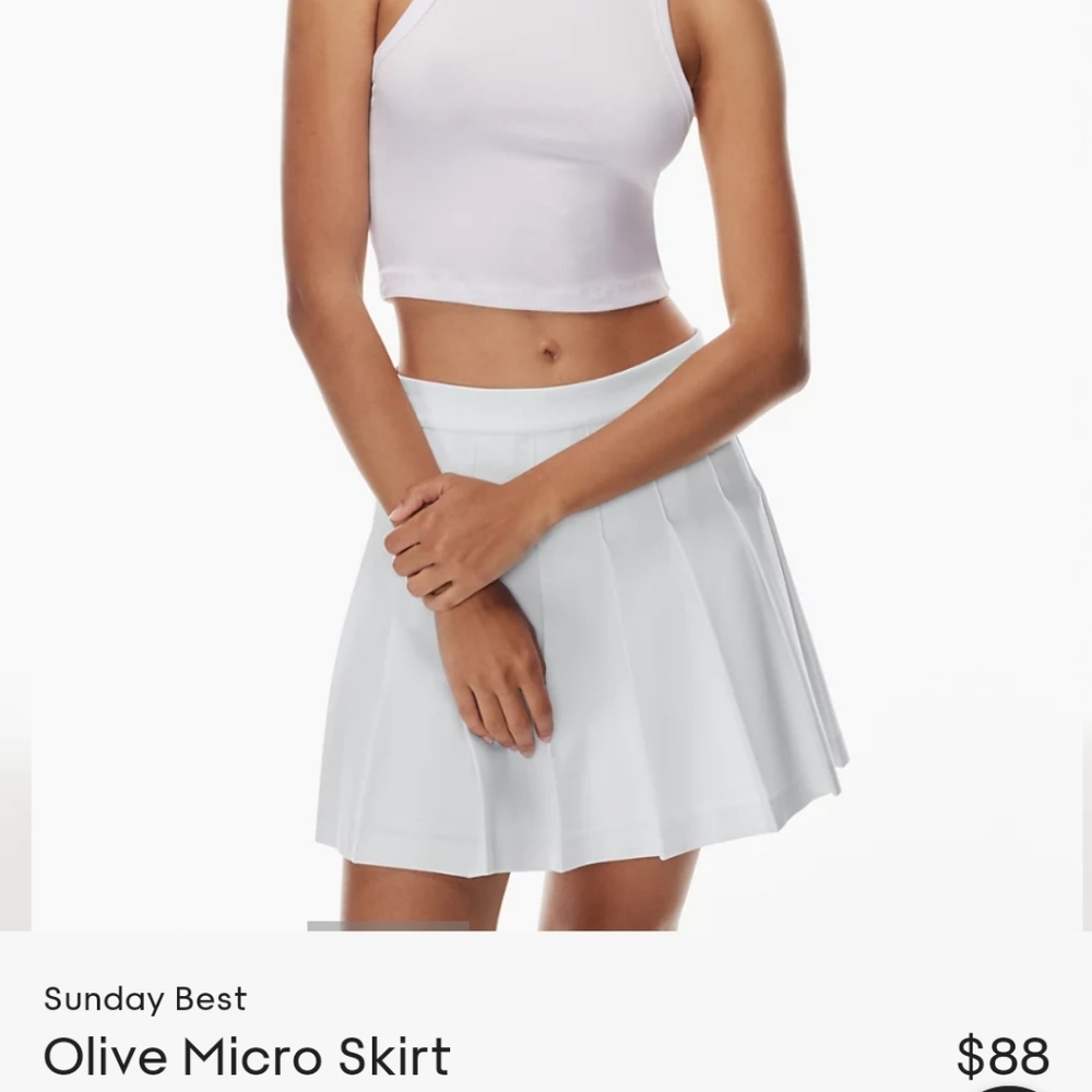 Aritzia Sunday Best Olive Skirt White Size 00